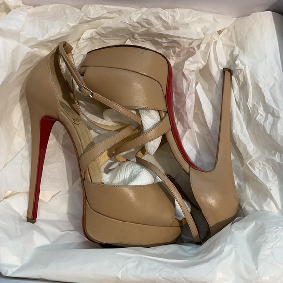 Christian Louboutin Cross Me 150 Kid Nude Pumps 36 - Picture 9 of 9
